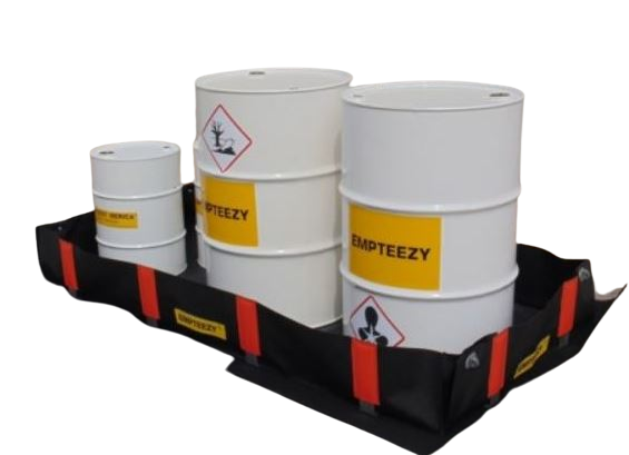 Bac de rétention souple - stockage temporaire de fûts ou bidons - aluminium - résistant aux hydrocarbures et produits chimiques_1