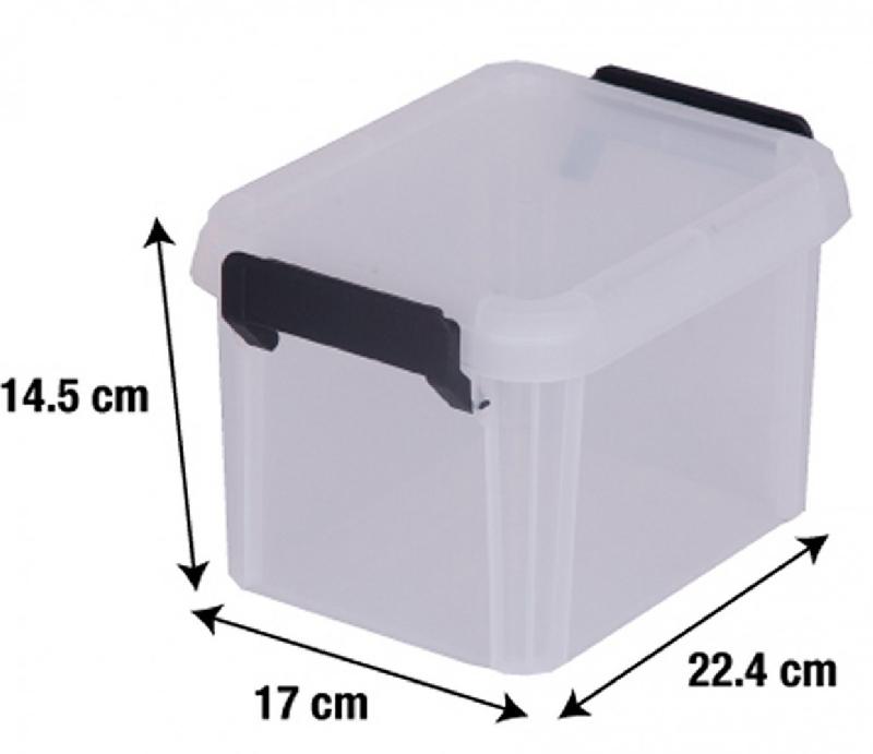 Boîte en plastique Iris - Transparent - Dimensions l.17 x P.22.4 x H.14.5 cm - Superposable et rigide_1