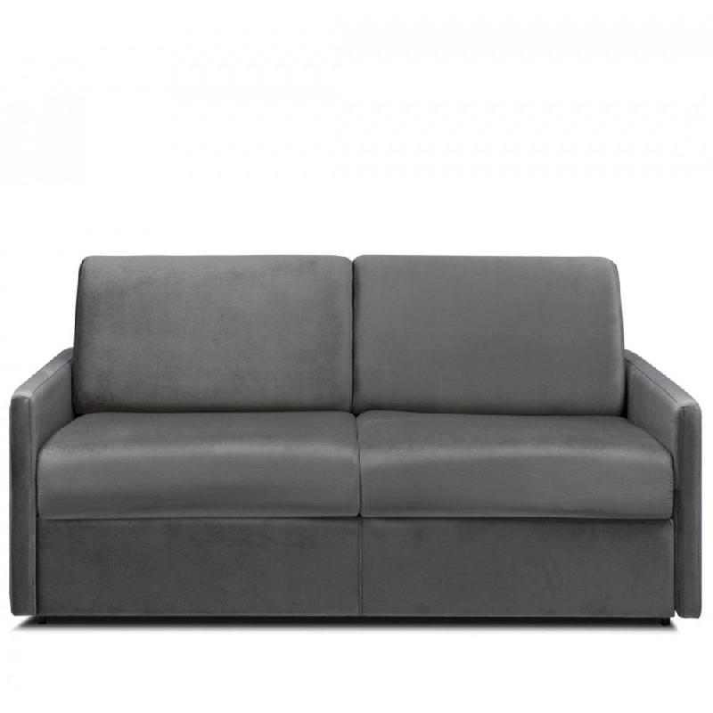 Canapé convertible express Velvet - 140 cm - Matelas 16 cm - Velours gris - Fabrication artisanale italienne_1
