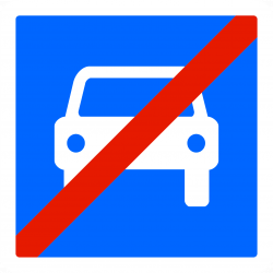 Panneau indication C108 - Fin de route à accès réglementé à la circulation automobile - Gamme Innov - WP Signalisation_1