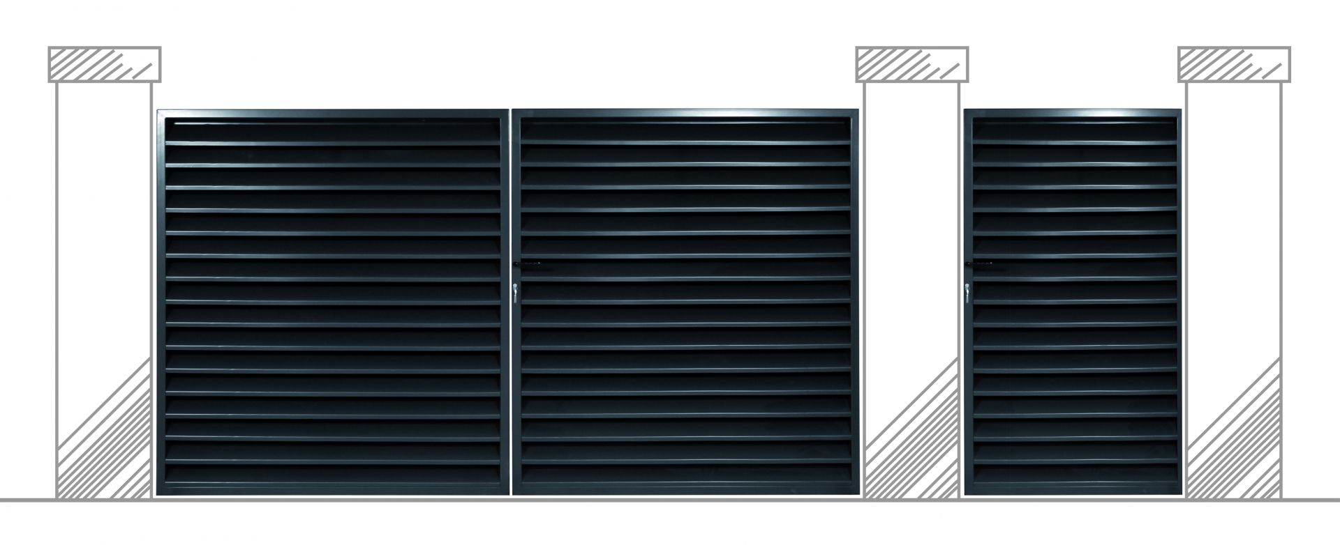 Portail coulissant Monte Carlo - cadre tube 40x80x2 - tôle de 2 - avec accessoires_1