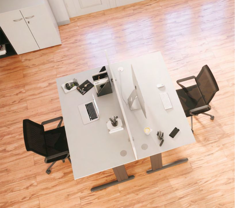 Essentiel bureau - mobilier polyvalent avec structure à poutre ou voile de fond - large choix de plans de travail_1