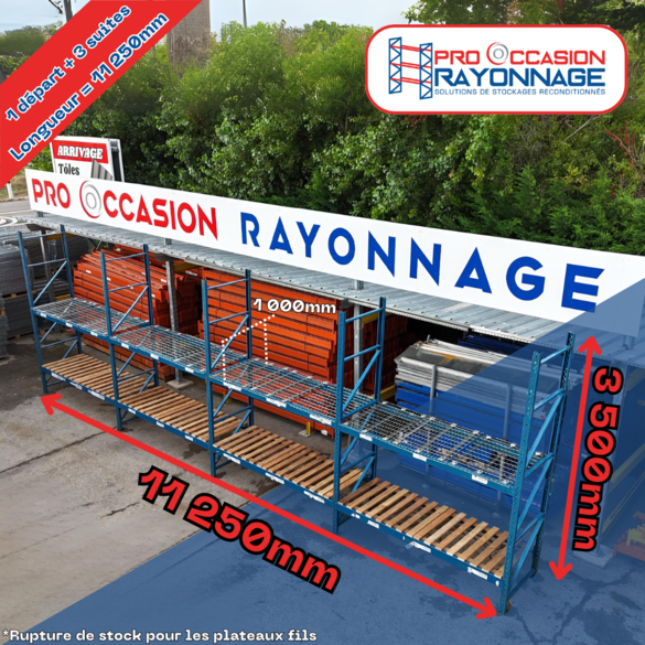 Lot de rayonnage industriel - Hauteur 3500mm, Longueur 11250mm, Profondeur 1000mm - Provost Propal_1