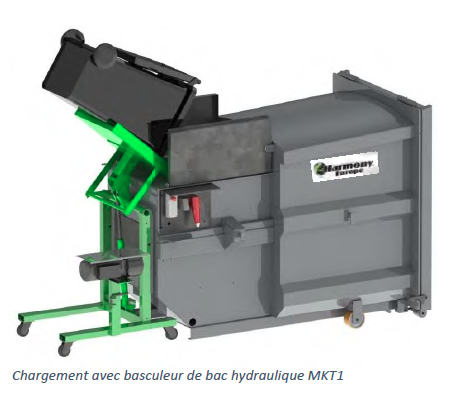 Mini compacteur monobloc 2,3m3 et 3,8m3 - idéal pour espaces limités : parkings, restaurants, immeubles de bureaux - traitement des déchets humides et secs_1
