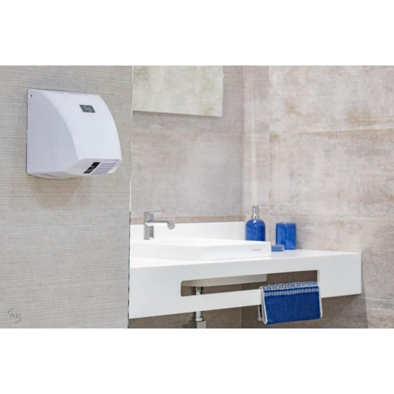 Sèche-mains Zephyr II blanc - automatique à air chaud IK10 - logo personnalisable - 600021009_1