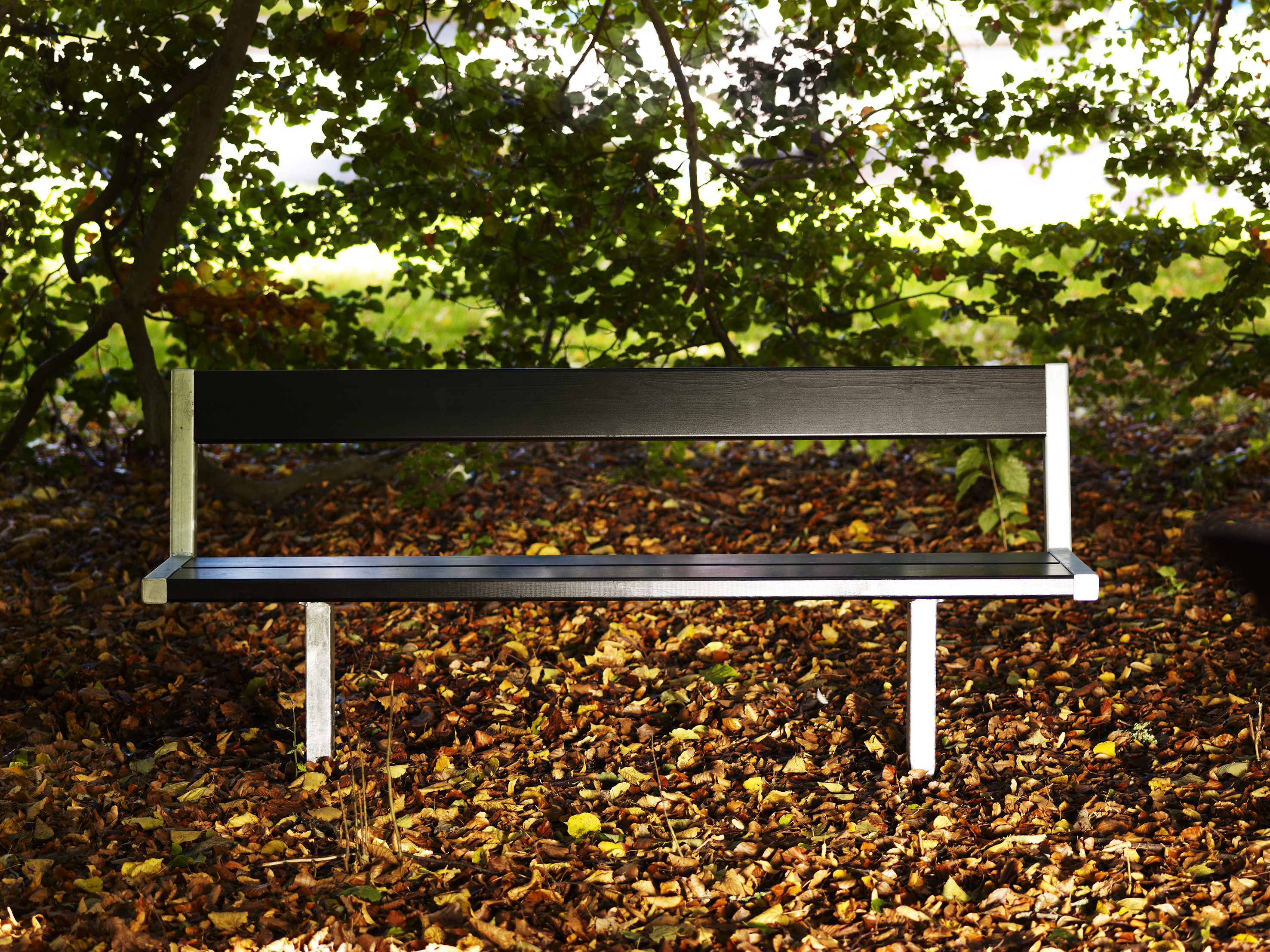 Banc public Pixbo réf 8037076 - Hags - Noir/Galvanisé - Scellement béton_1