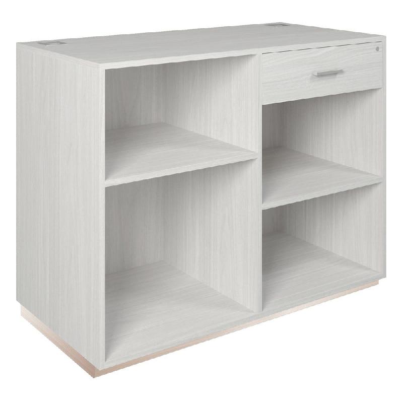 Comptoir Vertigo T03 MDF naturel et noyer clair avec tiroir 120x60x93cm_1