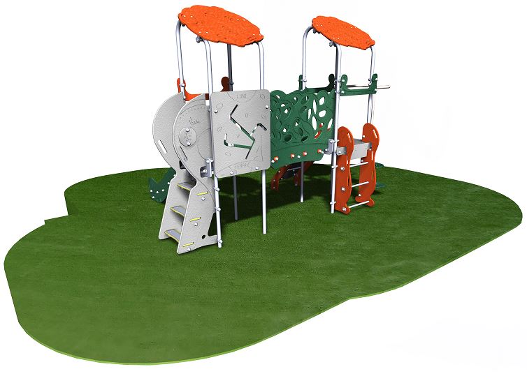Structure de jeux inox 2 tours - Gamme Primo Spacio - PRS20901 pour enfants de 2 à 8 ans_1