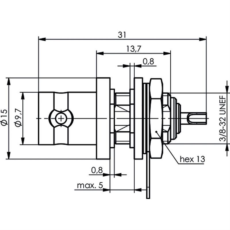 TELEGÄRTNER Prise BNC encastrable, isolée avec disques isolants Noir_1