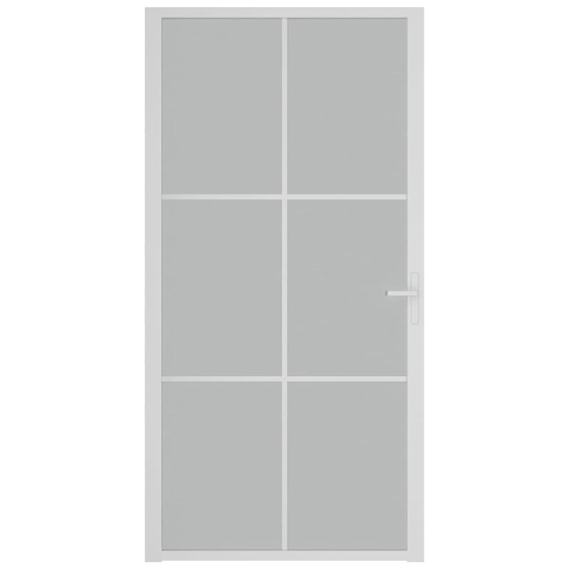 Vidaxl porte intérieure 102,5x201,5 cm blanc verre mat et aluminium 350583_1