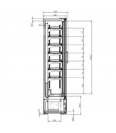 Vitrine verticale positive avec porte, conçu pour s'intégrer parfaitement dans les rayonnages des produits secs du magasin - multitiny plus iarp_1