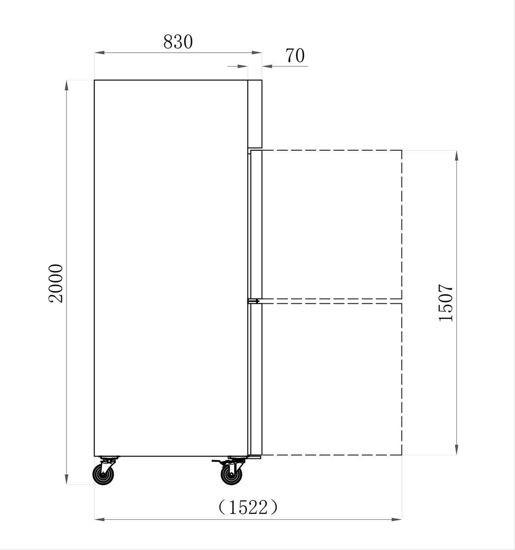 Armoire réfrigérée négative 1400L GN 2/1 4 Demi-Portes pleine extérieur INOX AFI Collin-Lucy_1