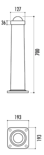 Borne en plastique Sant Feliu à mémoire de forme - polyéthylène gris - flexible à 20° - fixation par vis d’ancrage_1