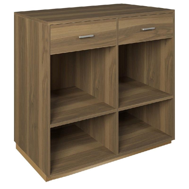 Comptoir 90x60x93,8cm/reposac 70x20xH12cm olivier - 2tir.2tabl. - mélam. Olivier_1