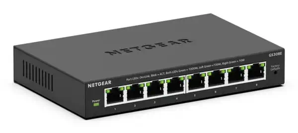 NETGEAR GS308E Géré L2/L3 Gigabit Ethernet (10/100/1000) Noir_1