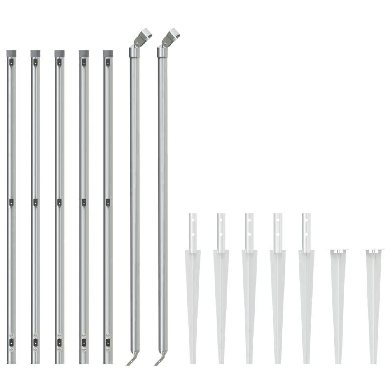 Vidaxl clôture à mailles losangées avec ancrage argenté 0,8x10 m 154016_1