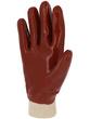 Gants de manutention en PVC - Simple enduction - Dos aéré - Poignet tricot - Rouge_1