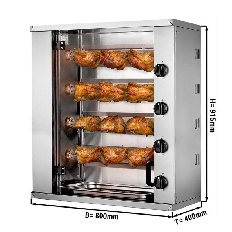Mini rôtissoire à gaz - 4 broches - 12 poulets | GGM_1