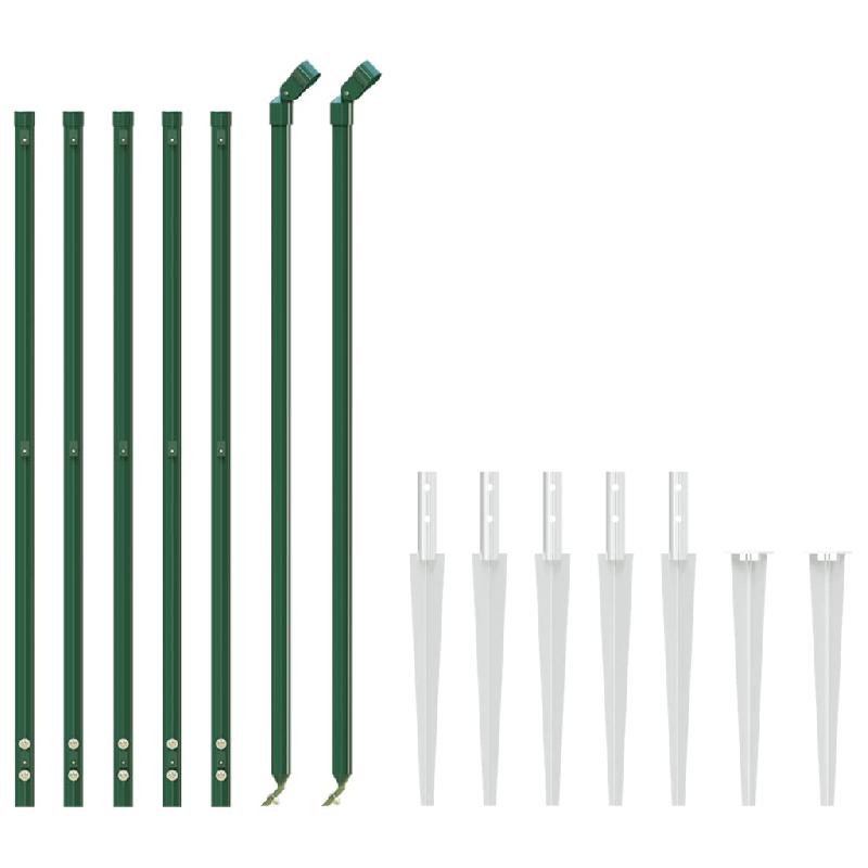 Vidaxl clôture en treillis métallique et piquet d'ancrage vert 1x10m 154113_1