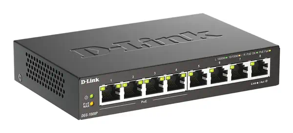 D-Link DGS-1008P/E commutateur réseau Non-géré L2 Gigabit Ethernet (10/100/1000) Connexion Ethernet,_1