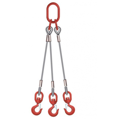 Elingue câble 3 brins - 3 crochets à touret Référence 4744_1