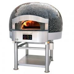 Morello - four rotatif à bois avec sôle électrique 5 pizzas finition coupole mosaïque_1