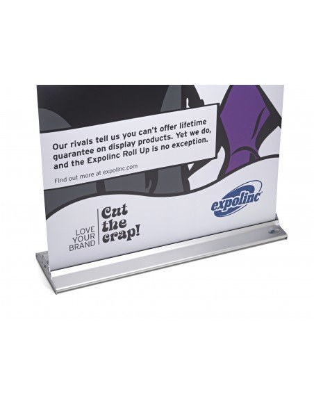 Roll up professionnel - 85x200cm - roll-pro-silver - finition haut de gamme avec base neutre et mât télescopique_1