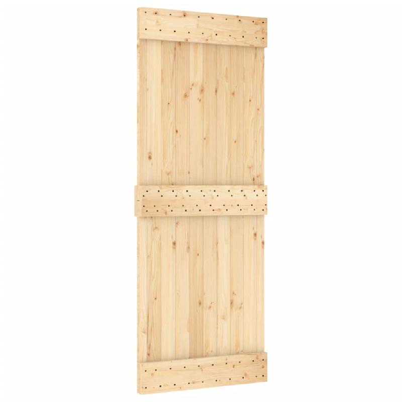 Vidaxl porte coulissante et kit de quincaillerie 80x210 cm pin massif 3203180_1