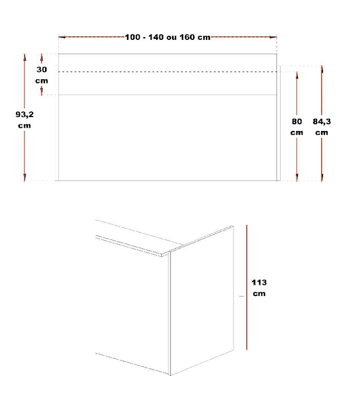 Banque d'accueil droite Torino - 100, Blanc, Non_1