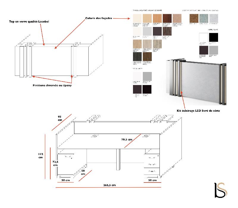 Banque d'accueil lumineuse Magic - ACOA - Blanc brillant_1