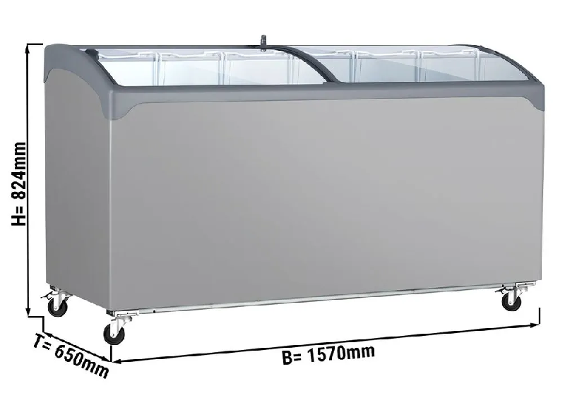 Congélateur coffre vitré avec roulettes 1,57 mètre_1