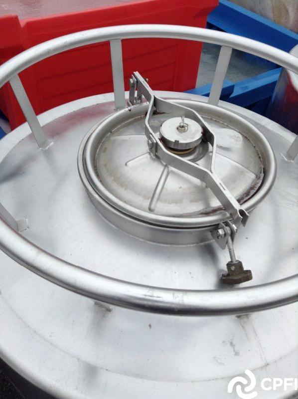 Container IBC/GRV inox rond 1000 L - armature tubulaire - INOX 316 - 196 kg_1