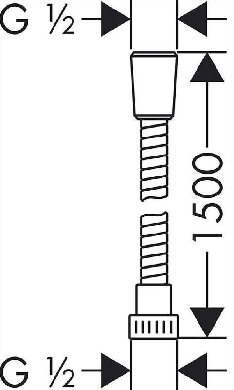 Flexible de douche Hansgrohe Metaflex 150 cm - chrome, multicouches et ultra-résistant_1