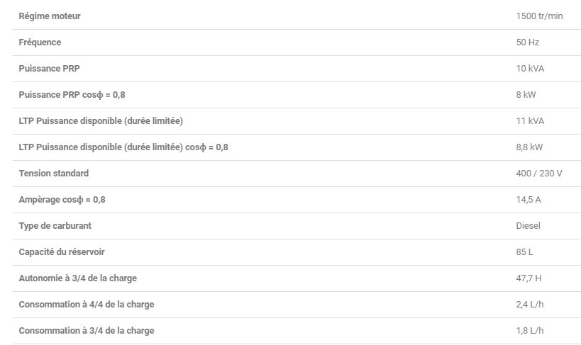 Groupe électrogène industriel OPENSTAR 10 TYN - triphasé - Diesel 8.8 kW / 10 kVA - Worms Entreprises_1