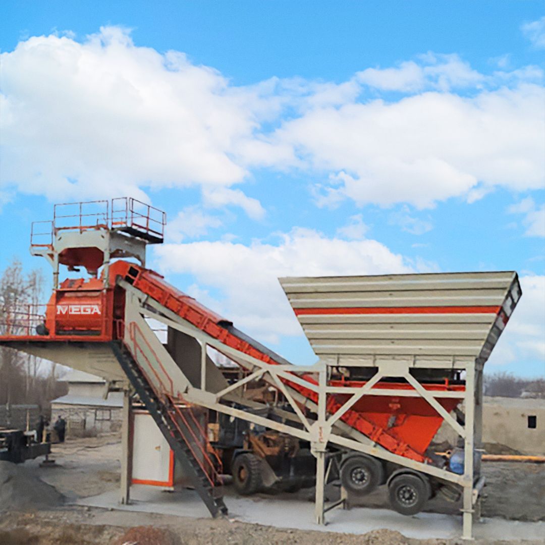 Centrale à béton mobile 100 m³ - Mélangeur Twinshaft 2000/3000 L - Silo à ciment 100 tonnes_1