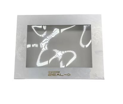 Boîte cadeau pliable avec fenêtre PVC gravée en relief - estampillage chaud - fermeture ruban - 20*15*6 cm_1