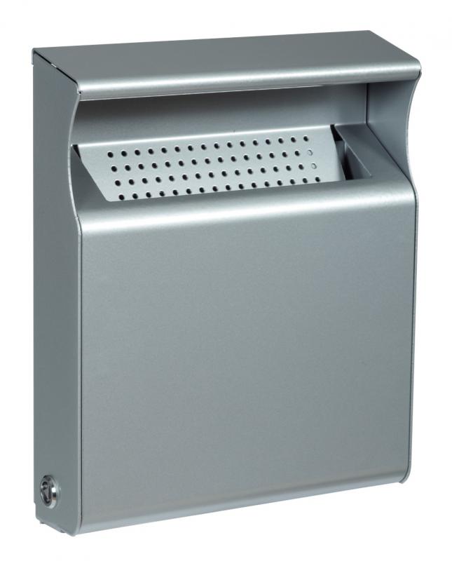 Cendrier mural d'extérieur en acier poudré anti-UV - serrure à clé triangulaire - capacité 2L - Kopa_1