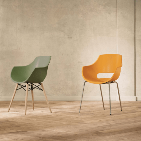 Chaises de collectivité - C06 Columbia - Monocoque en technopolymère opaque avec pieds en acier ou bois - Normes EN 1728 et EN 1022_1