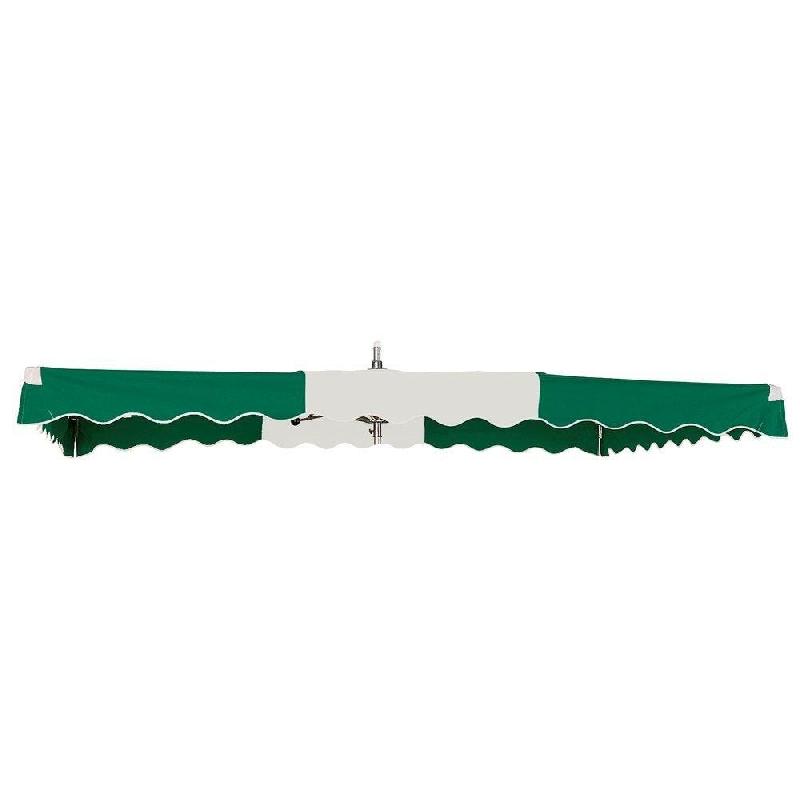Kit parasol fixe 3x2.5 m - Vert/Blanc/Vert - Avec pied tripode - Toile résistante et imperméable_1