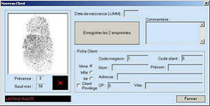 Logiciel de gestion de fidélité client à partir d'empreinte digitale - ZALIX - système biométrique GoldFinger_1