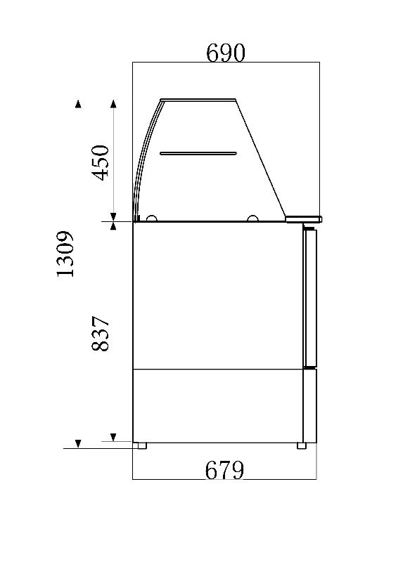 Saladette réfrigérée avec verre 2 portes l900mm 7950.0400 COMBISTEEL_1