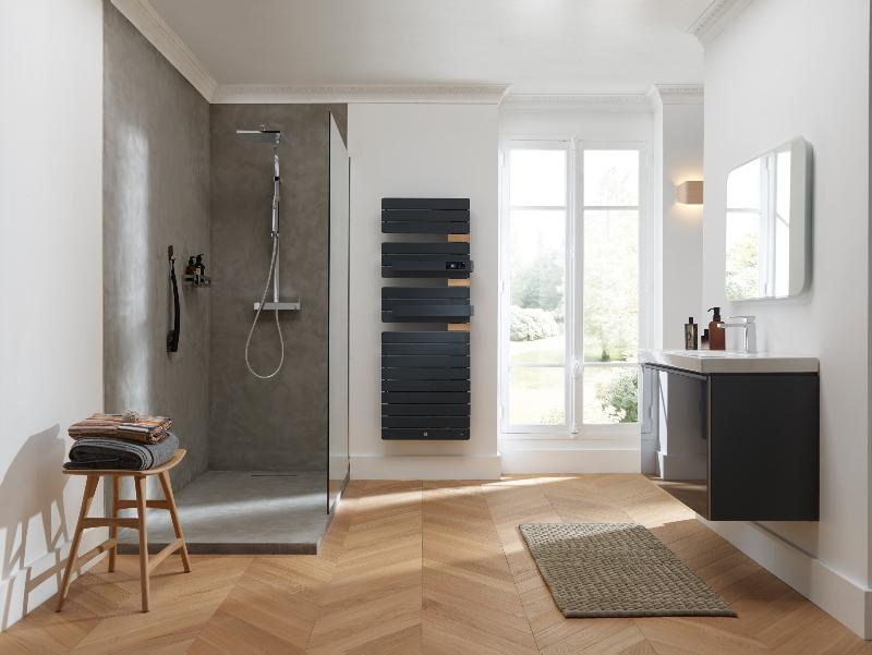 Sèche-serviettes connecté Allure Virtuose 1750W Blanc brillant/Chêne Mat à gauche - Thermor - 483129_1