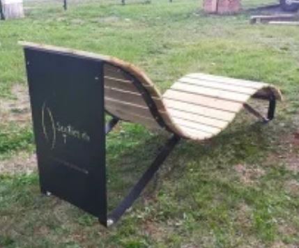 Transat Farniente en pin traité autoclave classe 4 - assise et dossier en lames 22 mm x 90 mm - piétement en acier thermolaqué_1