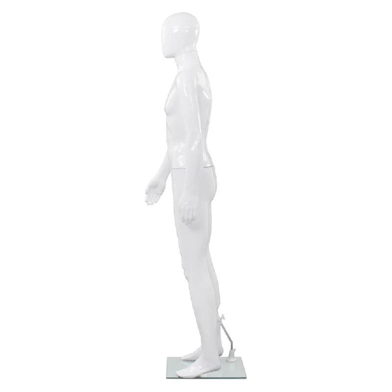 Vidaxl mannequin homme corps complet base verre blanc brillant 185 cm 142926_1