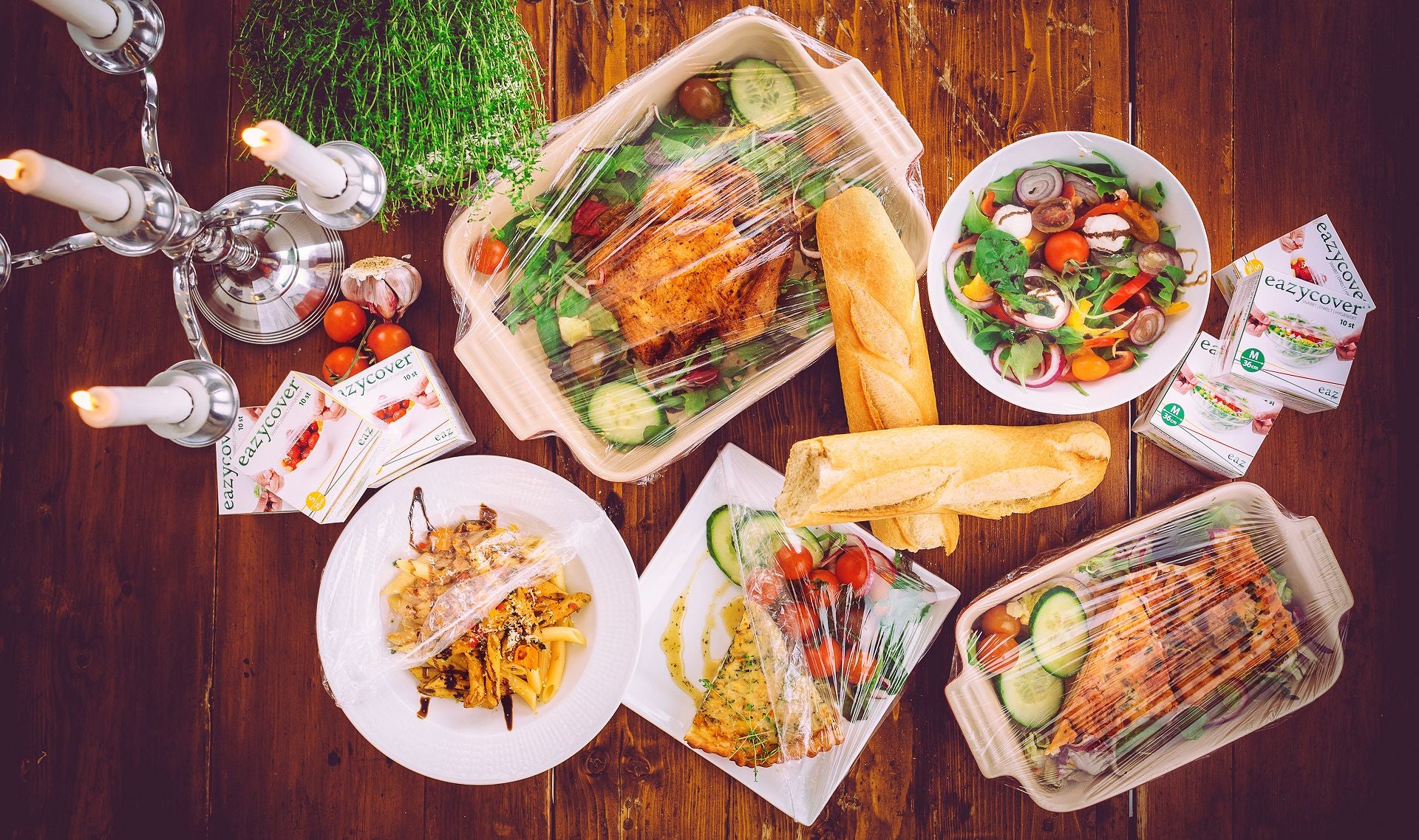 Couvercle alimentaire en film étirable 55 x 33 cm - Sac de 150 pièces pour restauration et collectivités - Eazycover - CBS Emballages_2