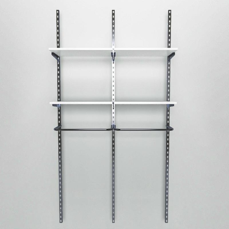 Élément suivant Global chrome 2 tablettes blanc + 1 penderie L60xH240cm_1