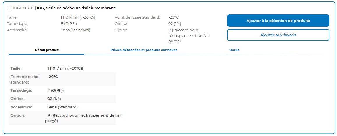 IDG1-F02-P - Sécheurs à membrane SMC - Point de rosée standard -20°C - Série d'air avec 8 tailles disponibles_1