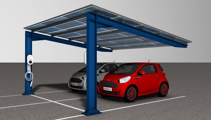 Ombrière photovoltaïque en acier_Sur mesure_SUNPARK_1