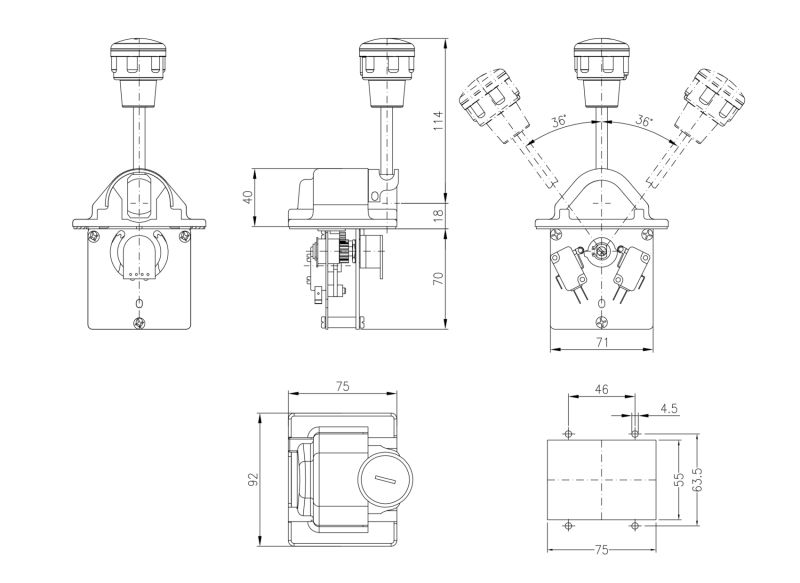 St1  - joysticks industriels- spohn & burkhardt - 30 v 8a_1