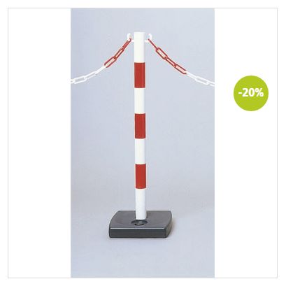 Poteau de signalisation - Direct Signalétique - PVC sur socle à lester 4 kg, Ø 50 mm, Hauteur 900 mm_1